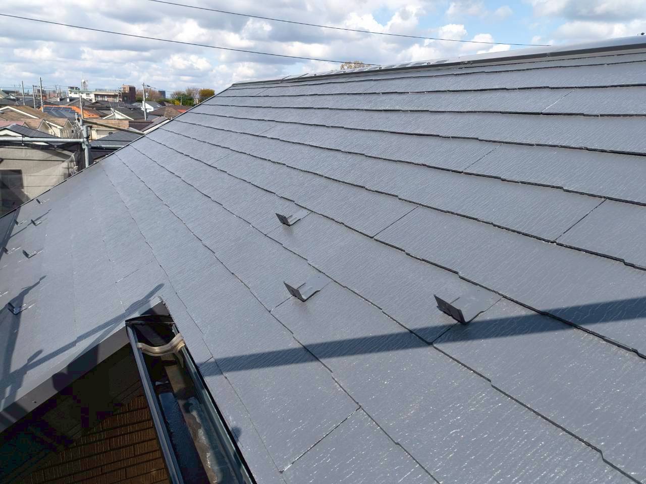 塗装完了後のスレート屋根